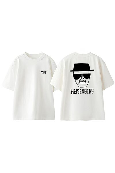 THEWERT Μπλουζάκι Heisenberg Σχέδιο με Σχέδιο Πίσω Βαμβακερό Λευκό Oversize