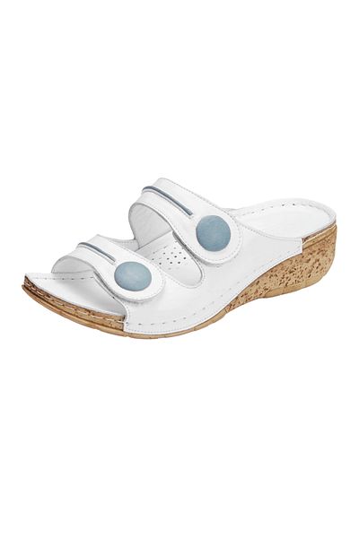 İNZE AYAKKABI Genuine Leather White Slippers Model Name: Aluna