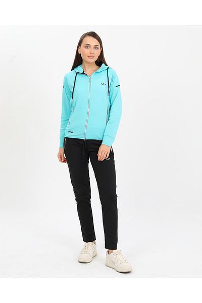 Fors Life Women's Stylish 2'Li Set Tracksuit Set with Hood, Mint
