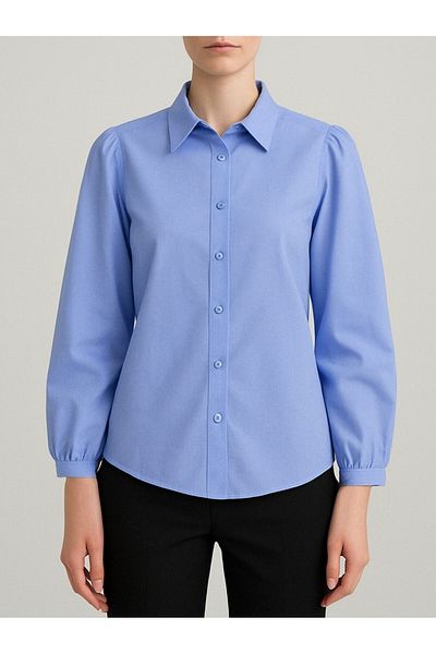 Modamorfo Cămașă clasică cu nasturi în față - Baby Blue