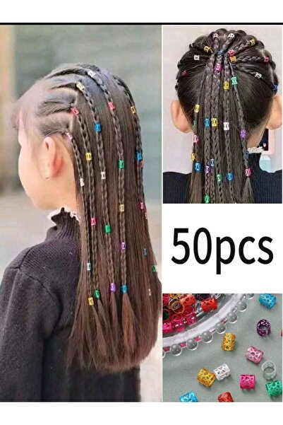 Eva Rose 48 Adet Renkli ithal Saç küpesi Saç Yüzüğü Saç Süsü saç aksesuarı saç örgü tokası