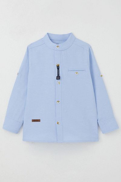Breeze Girls & Boys Boy Shirt Embroidered Buttoned Age 3-7, Light Blue