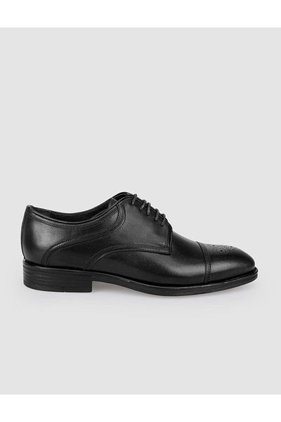 Cabani 100% Genuine Leather Black Laced Men's Classic Shoes