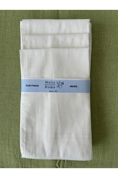 Melis Home 12 White Wipes - 42x42 Cm.100% Cotton