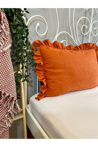 Decamor home Frilly Tile Bed Cushion Cover 2-Piece