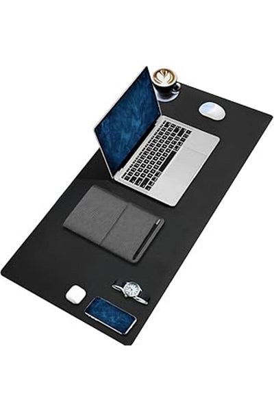 Mu Art Ahşap Black Deer Pu Leather Mouse Pad Stitched Edge Durable Large Size Bidirectional Use Office Table Mat S