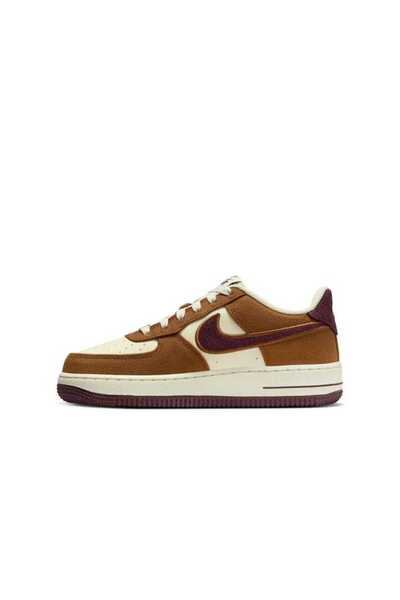 Nike Air Force 1 '07 LV8 'Light British Tan' GS unisex kahverengi deri spor ayakkabı FN4731-200