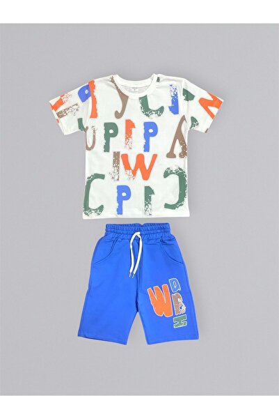 Mnk Baby&Kids Printed Boy's T-Shirt Shorts Suit M00715 Cobalt Blue