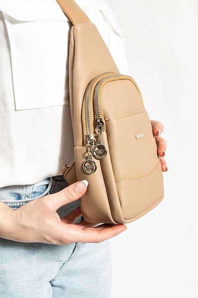 Getcho Lenglet Women's Mink Body Bag Bag Multi-Eye Zipper Suitable for Daily Use with Cross Strap