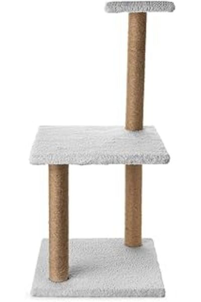 Mu Art 3-Piece Scratching Board Plush Fabric Erasable Disassembled 84 cm Height 3 Steps Jumping and Scratching