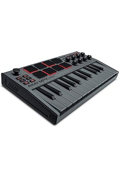 Mu Art Akai Professional Mpk Mini Mk3 - USB Midi Keyboard Controller, 25 Mini Keys, Backlit 8 Ba