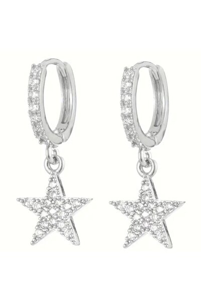 Dgt Luxury Zircon Detailed, Shimmering, Star Drop Earrings