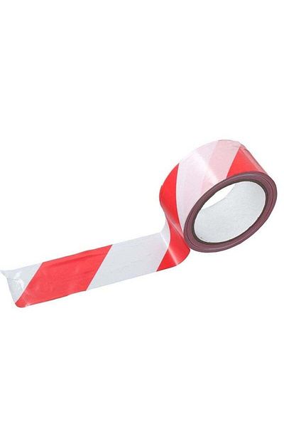unbranded Red and White Safety Warning Tape, Non-Adhesive Barrier Tape - 100 Yards - Width 5 cm / 2 inches