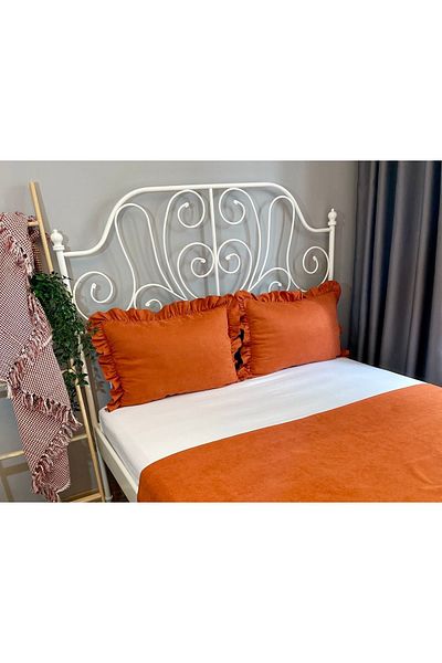 Decamor home Frilly Tile Bed Cushion Cover 2-Piece