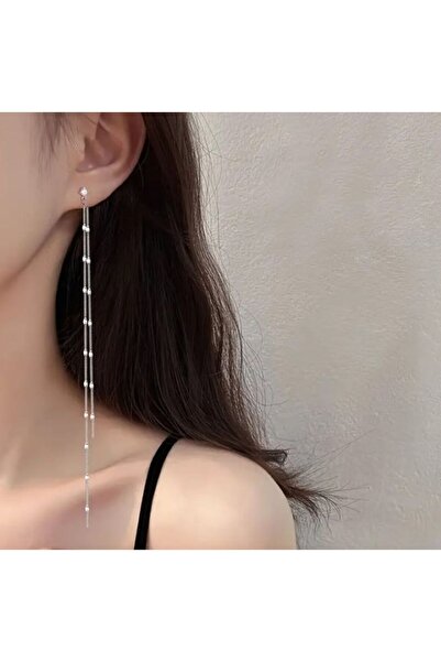 Dgt Luxury Gümüş Kaplama, Şık, Sarkıt Küpe