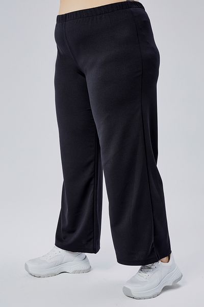 Curvy Trend Large Size Wide Straight Leg Stretch Pants