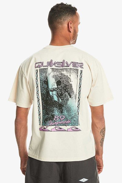 Quiksilver BACKFLASH TEES Μπεζ ανδρικό κοντομάνικο μπλουζάκι