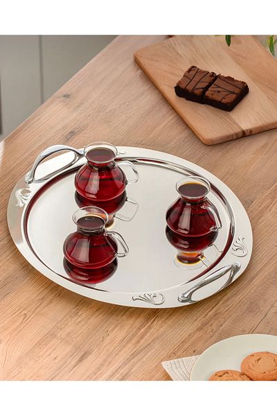 Meralles Ehli Keyf Set of 6 Borosilicate Glass Tea Cups Keyfi Ala 200 ml Keyfi Ala Tea Cups