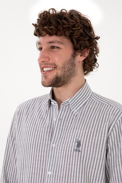 U.S. Polo Assn. Men's Striped Gray Shirt 50306310-Vr024