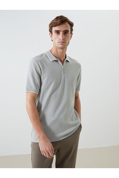 LC Waikiki Ανδρικό μπλουζάκι Polo Neck από υφασμάτινο ύφασμα Full Mold