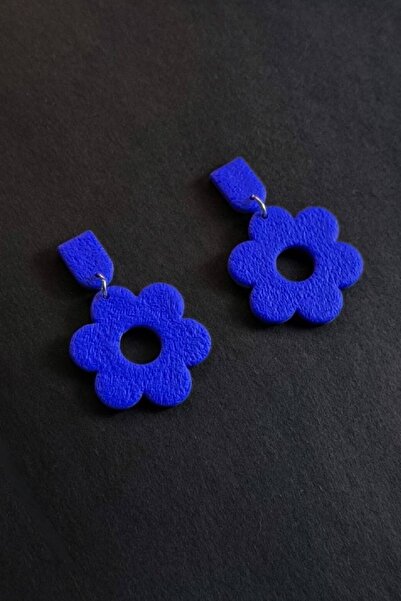 thecolourfully حلق ديزي بيوتي - ساكس أزرق (بوليمر كلاي - أقراط متدلية، صناعة ...