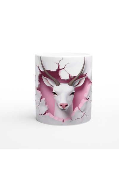 Wisdom Rain كوب مطبوع عليه شكل غزال رائع مكسور على الحائط