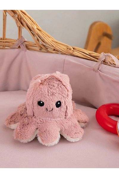 LC Waikiki Lcw Home Pink Plush Embroidered Padded Baby Octopus Throw Pillow 15 cm