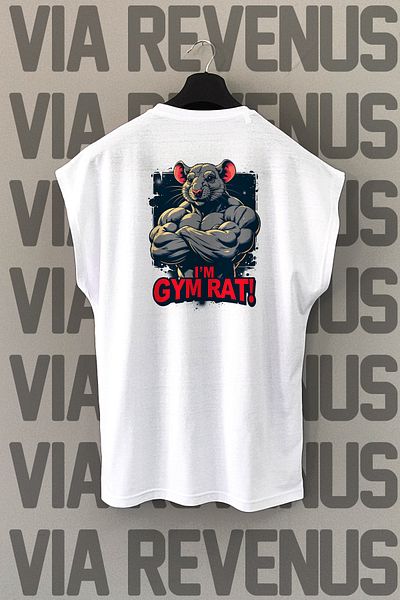 Vordevia Gym Rat Back Printed Zero Sleeve Crew Neck Sports Tshirt