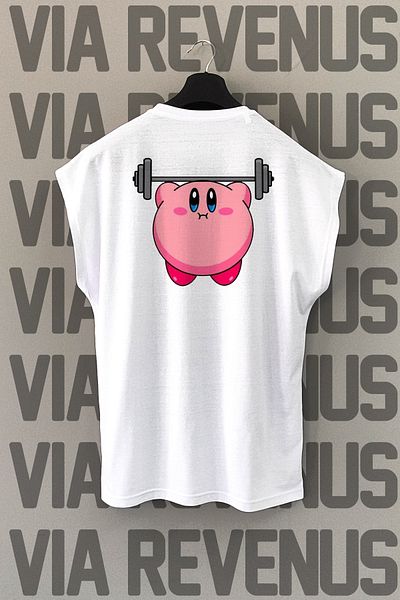 Vordevia Cute Gym Back Printed Zero Sleeve Crew Neck Sports Tshirt