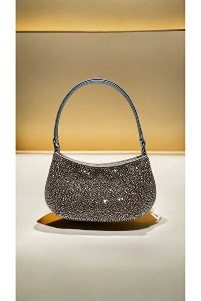 Butik BeyAbags PLATİN RENK ÜÇ TAŞLI MİNİ EL ÇANTASI
