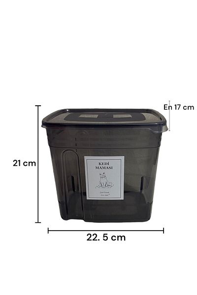 Dem Home Dog Food Storage Container 5.5 Liter Anthracite Color Plastic Organizer Storage Container