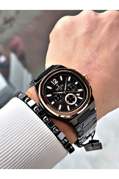 Reward Black Color Functions Active Square Model Men's Wristwatch + Bracelet