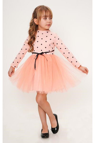 Mnk Baby&Kids Polka Dot Girl's Casual Dress - Tutu, Salmon Mnk0416