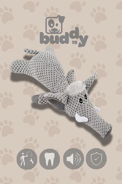 buddyTR Anti-Chew Pineapple Woven Plush Elephant