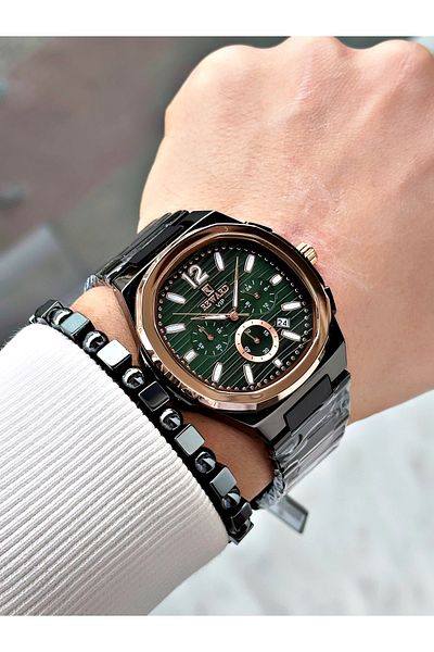 Reward Black Color Functions Active Square Model Men's Wristwatch + Bracelet