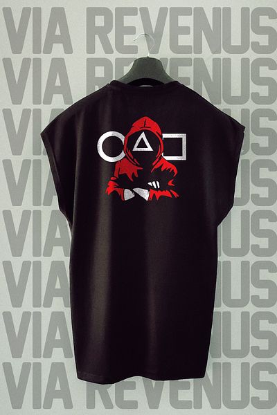 Vordevia Squid Game Back Printed Zero Sleeve Crew Neck Sports Tshirt