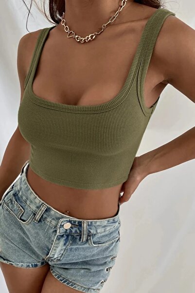 donamod Bluză Crop Top cu bretele pentru femei, negru, alb, verde, bleumarin