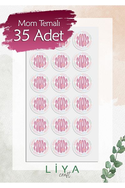 LiyaCraft Mother Sticker Set 3 cm 35 Pieces