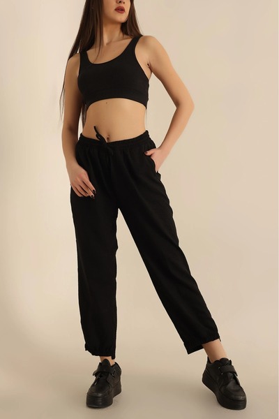 mj style Women's High Waist Linen Italian Pants with Pockets