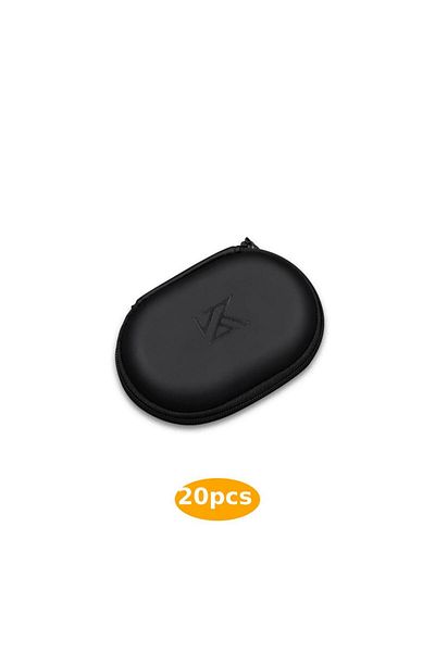 Choice 20pcs Black Portable Kz Earphones Case Oval Storage Bag Headphones Pu Storage Box Black Hold Storage