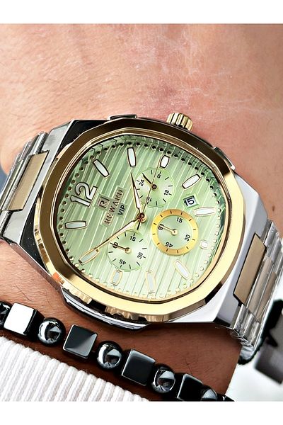 Reward Silver Color Functions Active Square Model Men's Wrist Watch + Bracelet