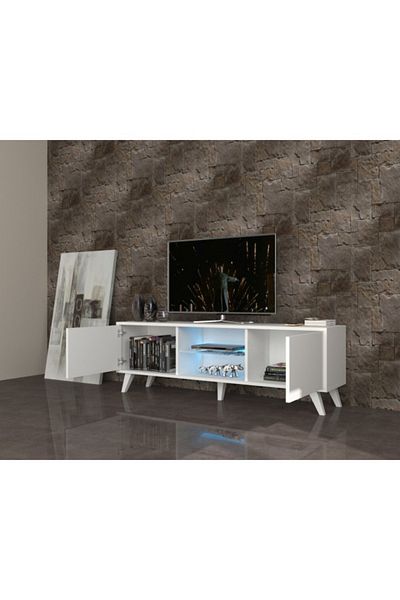 SAHABA Pronto white TV table with lighting model