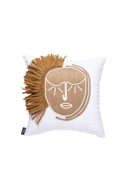 Mudo Home Vera Mono 45x45 Jute Throw Pillow