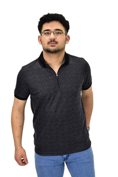 Raymons Ανδρικό μπλουζάκι με γιακά πόλο Mercerized Jacquard με φερμουάρ 7630 BGL-ST04538