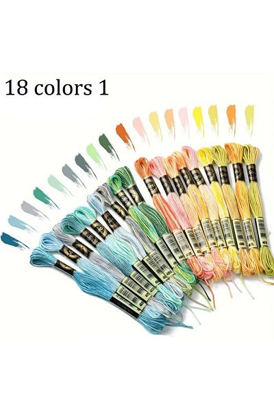 Choice 7.8-8 Meters 18 colors 1 18 Colors Embroidery Thread Cotton Sewing Skeins Craft Cross Stitch Floss K