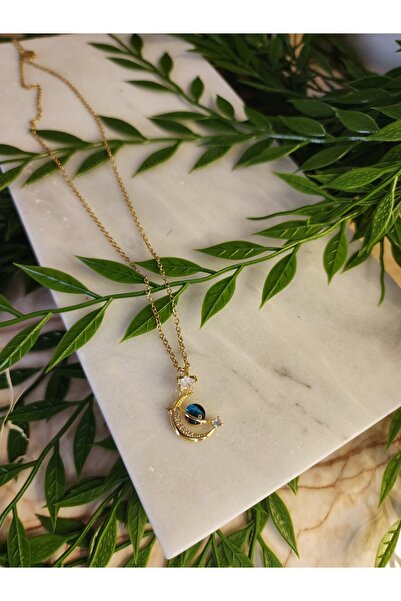 ALLEGRİA قلادة كوكب من الفولاذ الذهبي