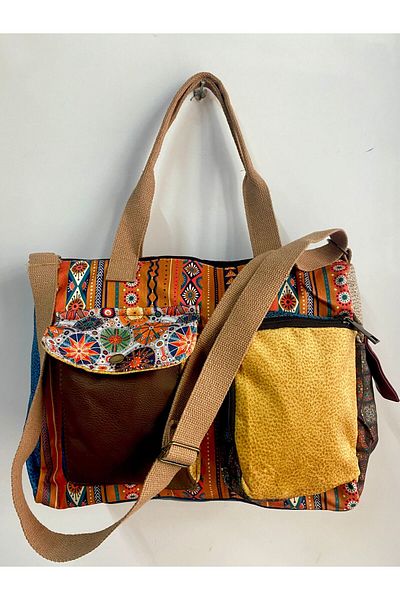 Street Bag Patchwork Ethnic Authentic Bohemian Shoulder Bag Handbag Daily Use Travel Use Messenger Bag