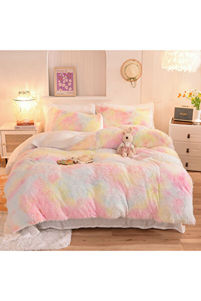 Choice طقم أغطية سرير الأميرة الدافئ والمريح من 3 قطع من الصوف المرجاني فائق الكثافة مقاس 220×240 سم، غطاء لحاف مخملي من المنك