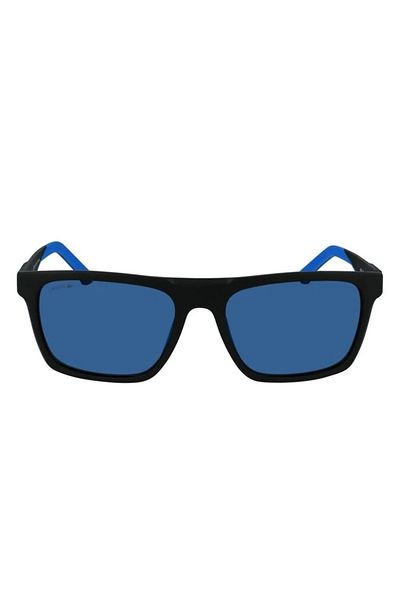 Lacoste Matt Blue Square Sunglasses for Men L957S 002 Size 56