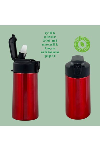 CEM HOME Stainless 304 Steel Silicone Gasket Leakproof Flask 500 ml